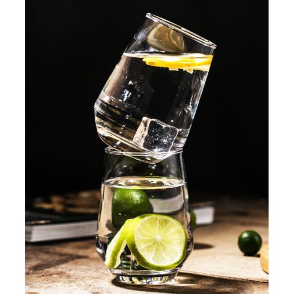 Mivana Premium Juice Glasses Drinking Glasses, Highball Lead-Free Glasses, Tumblers for Water, Juice, Beer, Cocktail and Mixed Drinks - Pieces, Transparent (Juice Glasses, 2 Count (Pack of 1)) 400 ml - Image 4