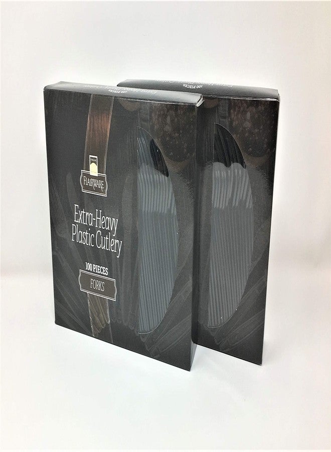 Fineline settings Fineline Flairware Collection Heavy Duty Black Plastic Forks - Quality, Extra Durable Disposable Forks, Practical for Serving and Portioning Hot and Cold Food [200 count] - Image 1