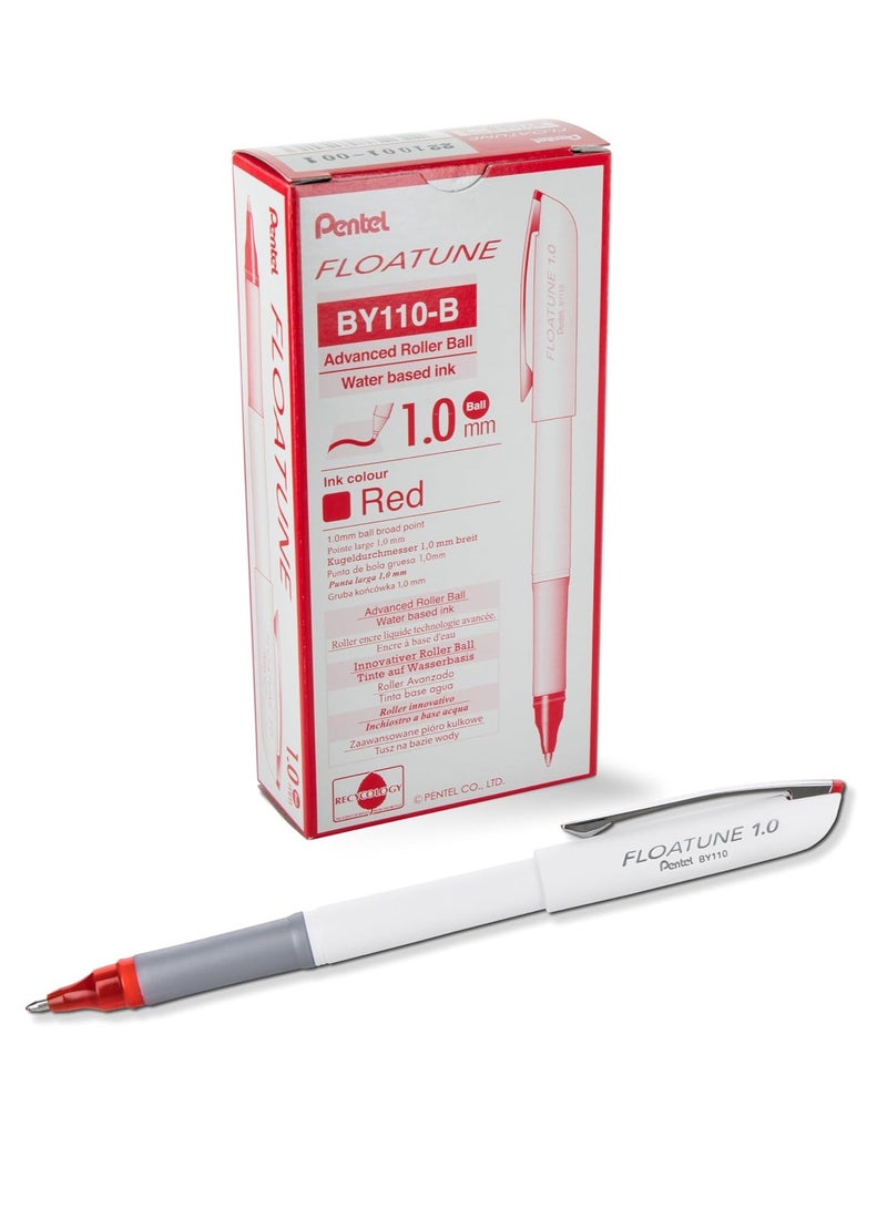 Pentel قلم رولر فلواتون المتقدم 12 قطعة 1.0 مم أحمر - Image 1