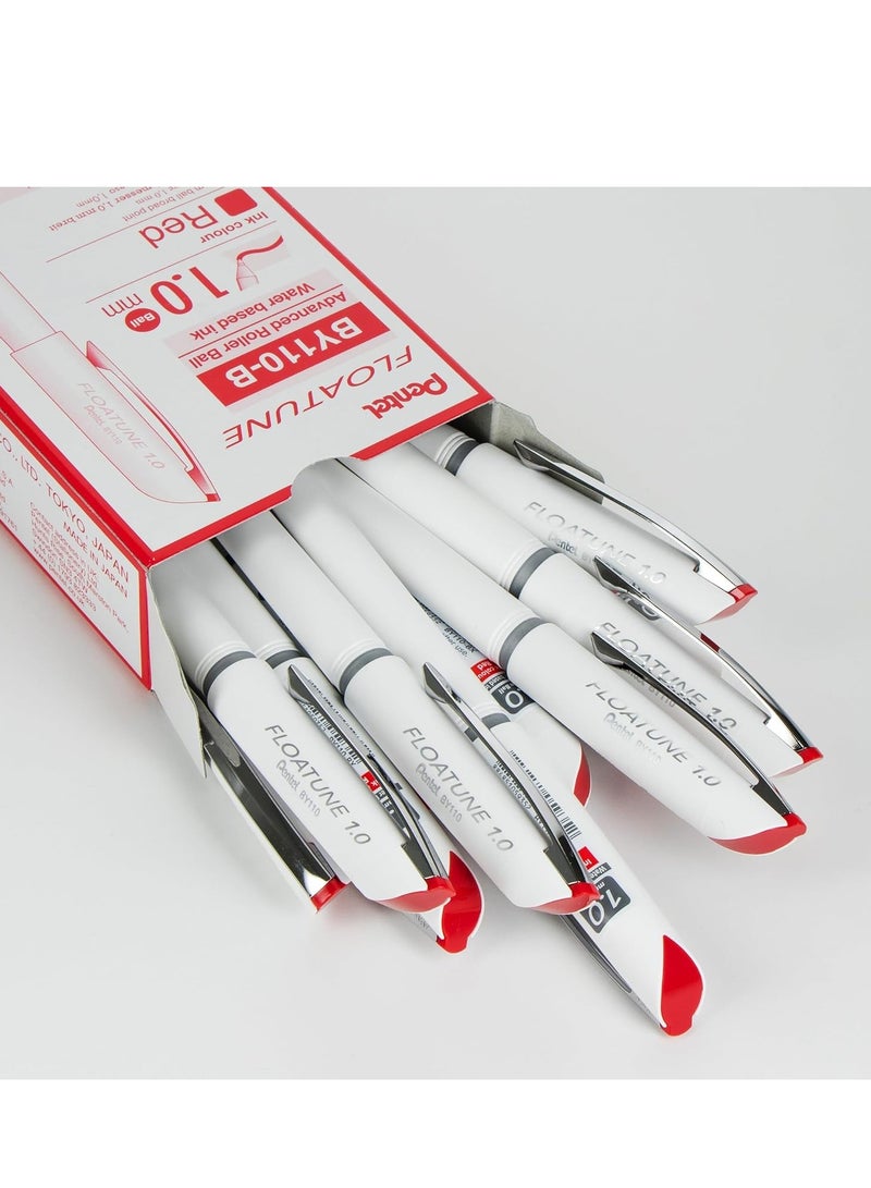 Pentel قلم رولر فلواتون المتقدم 12 قطعة 1.0 مم أحمر - Image 5