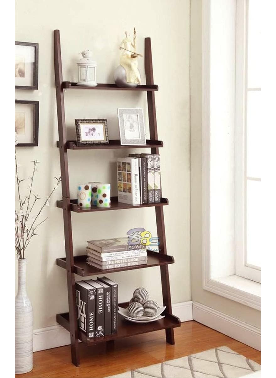 Device Bas with BROWN ART SHOPPEE Brown Arts Shoppee Ladder Shape 5 Tier Designer Book Case Wall Shelf Home Decoration for Living Room BrownNew  - Image 4