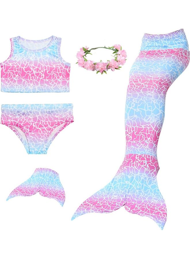 NIBEMINENT 5-Piece Mermaid Swimming Costume Set 110cm - Image 1