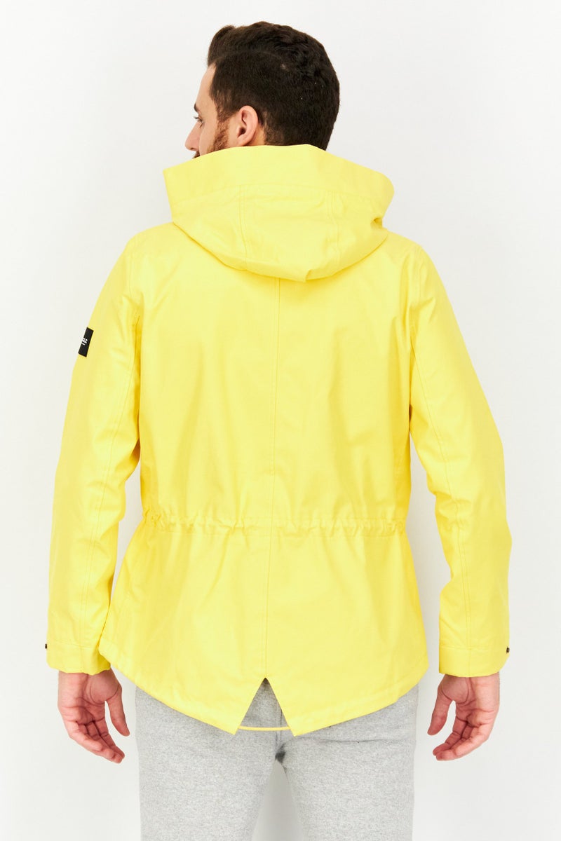 Aigle Men Plain Hooded Windbreaker Jacket, Yellow - Image 4