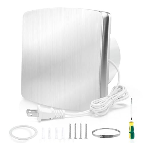 WiseWater Bathroom Exhaust Fan 140CFM 35 dB 6” Duct 7.6" Panel Extractor Fan, Ceiling&Wall Mounted Ventilation Fan for Bathroom, Laundry Room, Bedroom, Office - Image 1