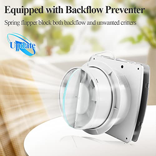 WiseWater Bathroom Exhaust Fan 140CFM 35 dB 6” Duct 7.6" Panel Extractor Fan, Ceiling&Wall Mounted Ventilation Fan for Bathroom, Laundry Room, Bedroom, Office - Image 5