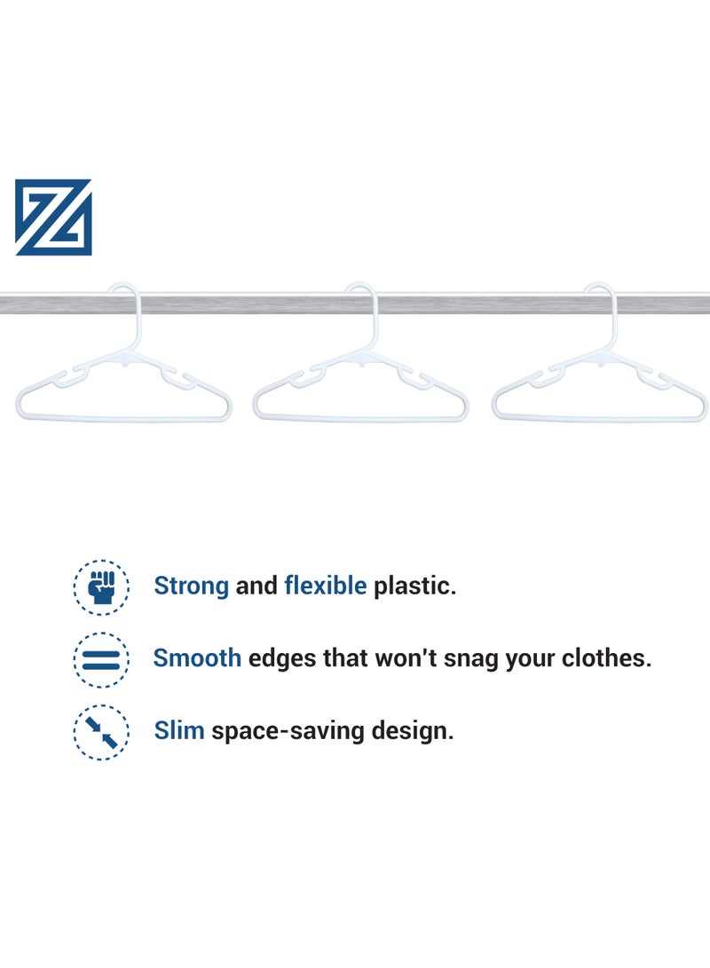 ZOBER Plastic Baby Hangers Toddler Hangers Kids Hangers Non Slip Space Spacing Durable & Slim, Light-Weight Childrens Hangers For Shirts, Pants, Dresses Hangs upto 5.5 lbs (WHITE, 50 PACK) - Image 5