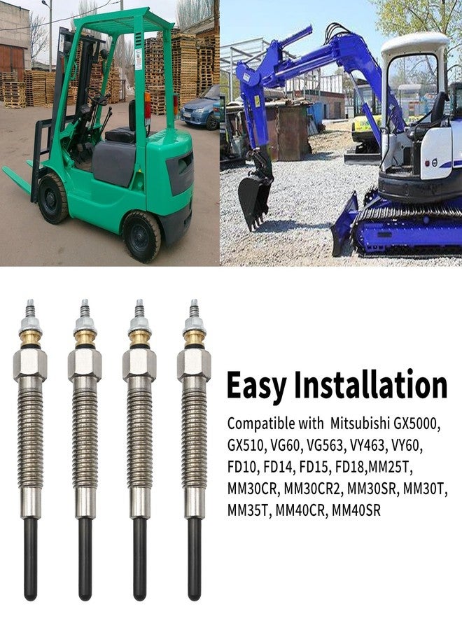 SYOWADA 4 pcs 32A66-03102 Glow Plugs Replacement for Mitsubishi S4S Engine Forklift Excavators Skid, Replacement for Mitsubishi GX5000 GX510 VG60 VG563, 32A66-03101 32A66-03100 Glow Plug - Image 5