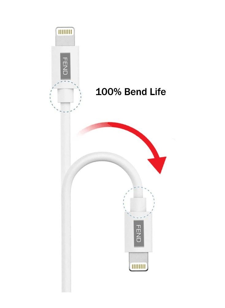 FEND - High Speed USB Type-C To Lightning PD Fast Charging Cable 1M White - Image 1