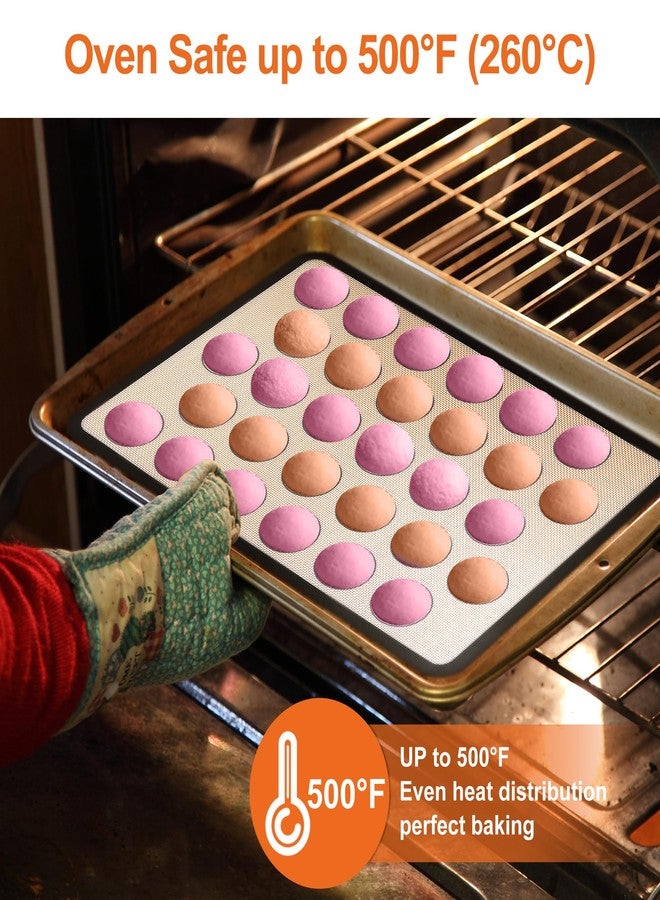 HOOMIL Macaron Silicone Baking Mats, 16.5"x 11.6", Non-Stick, Reusable, Food Safe, Half Sheet Size Silicone Mat, Pack of 2 - Image 4