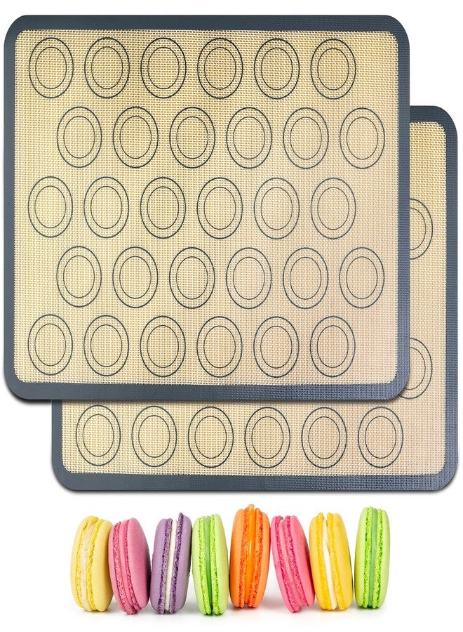 HOOMIL Macaron Silicone Baking Mats, 16.5"x 11.6", Non-Stick, Reusable, Food Safe, Half Sheet Size Silicone Mat, Pack of 2 - Image 1