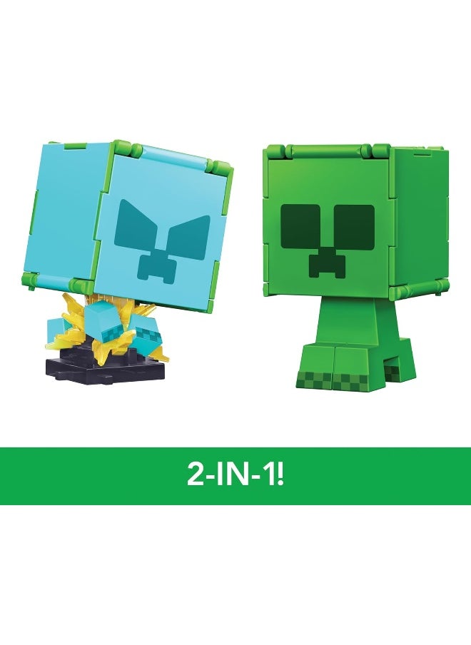 Mattel Games Mattel Minecraft Flippin’ Figs Figures Collection with 2-in-1 Fidget Play, 3.75-in Scale, Large Heads & Pixelated Design (Characters May Vary)  - Image 2