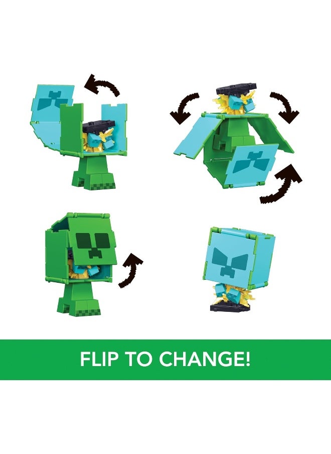 Mattel Games Mattel Minecraft Flippin’ Figs Figures Collection with 2-in-1 Fidget Play, 3.75-in Scale, Large Heads & Pixelated Design (Characters May Vary)  - Image 4