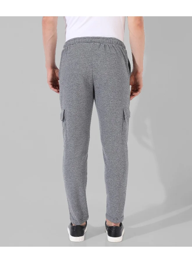 Campus Sutra Men's Grey Solid Regular Fit Trackpants