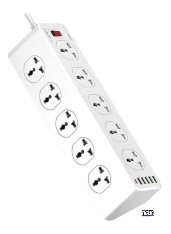 TIGER Universal Power Socket Wall Mount – New Power Strip with PD USB Charging Ports, 10-Way Outlet Extension Plug Socket for Home, Office & Electronics - Smart Charging and Safe Power Distribution  - Image 2