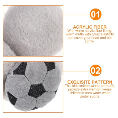 CLOTHERA Kid's Football Winter Warm Earmuffs (pack of 1) (Black and White) - Image 3