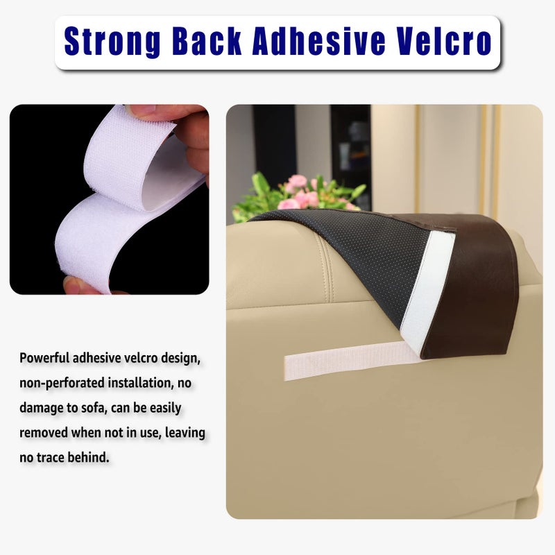 AmazeCov Non Slip Headrest Cover for Furniture Slipcovers,Faux Leather Headrest Protector for Recline Chair Vinyl Head Protector for Sofa,Theater Seat Cover for Home & Office 17x27 in, Chocolate - Image 4