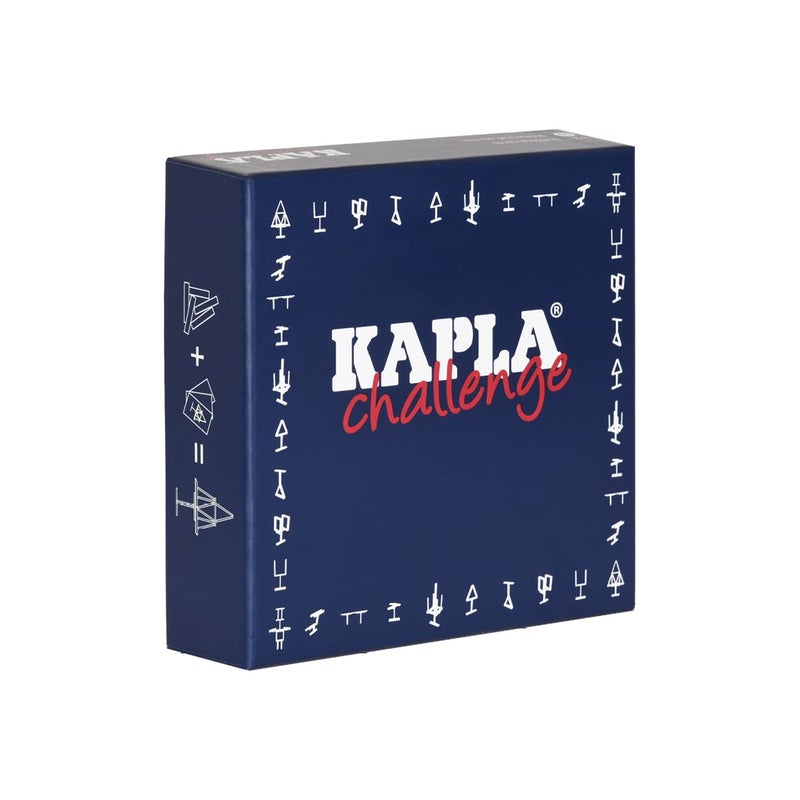 KAPLA Challenge - Wooden Construction Game 16 Building Planks and 12 Challenge Cards - Image 1