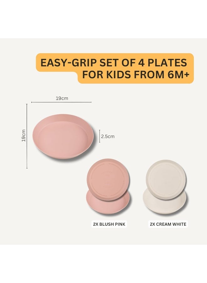 Citron - Unbreakable Plates Set Of 4, 100% Organic, Reusable, Biodegradable, Environment Friendly, And UnbreakablePink/Cream - Image 1