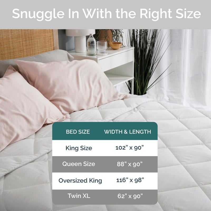 Bamtek 100% Viscose Derived from Bamboo Comforter, Cooling Comforter, Duvet Insert, Breathable, Extra Fluffy, Lightweight Comforters, Queen Size - Image 5