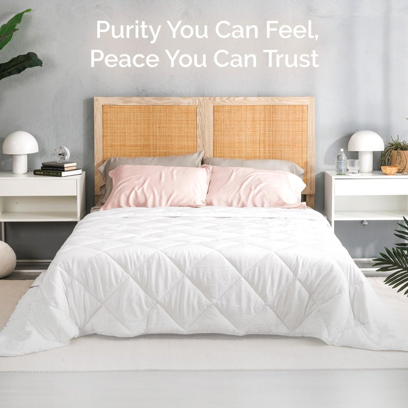 Bamtek 100% Viscose Derived from Bamboo Comforter, Cooling Comforter, Duvet Insert, Breathable, Extra Fluffy, Lightweight Comforters, Queen Size - Image 2