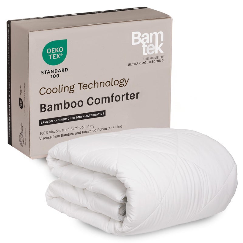 Bamtek 100% Viscose Derived from Bamboo Comforter, Cooling Comforter, Duvet Insert, Breathable, Extra Fluffy, Lightweight Comforters, Queen Size - Image 1