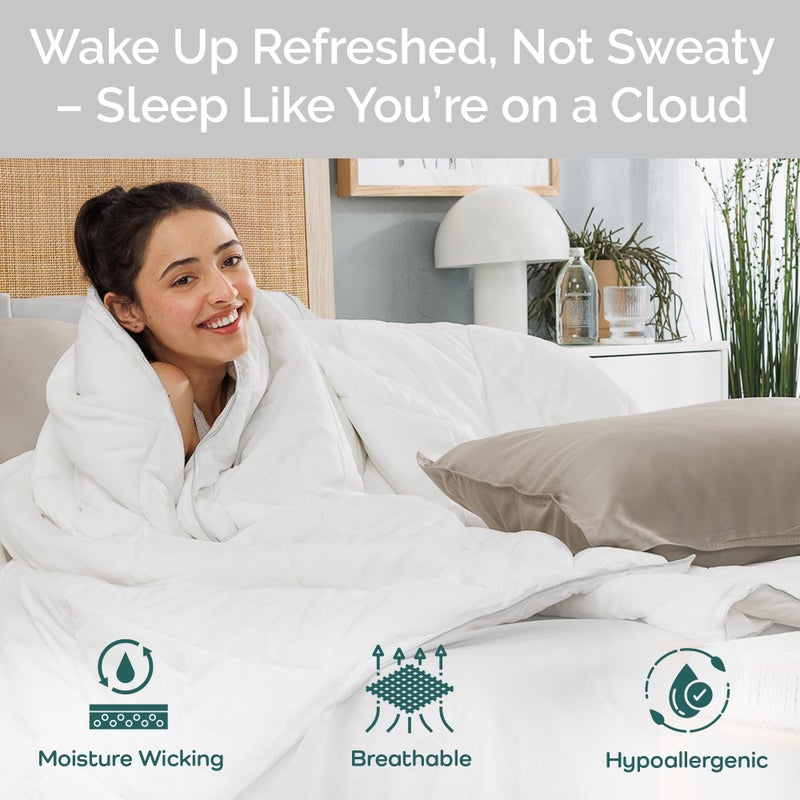 Bamtek 100% Viscose Derived from Bamboo Comforter, Cooling Comforter, Duvet Insert, Breathable, Extra Fluffy, Lightweight Comforters, Queen Size - Image 3