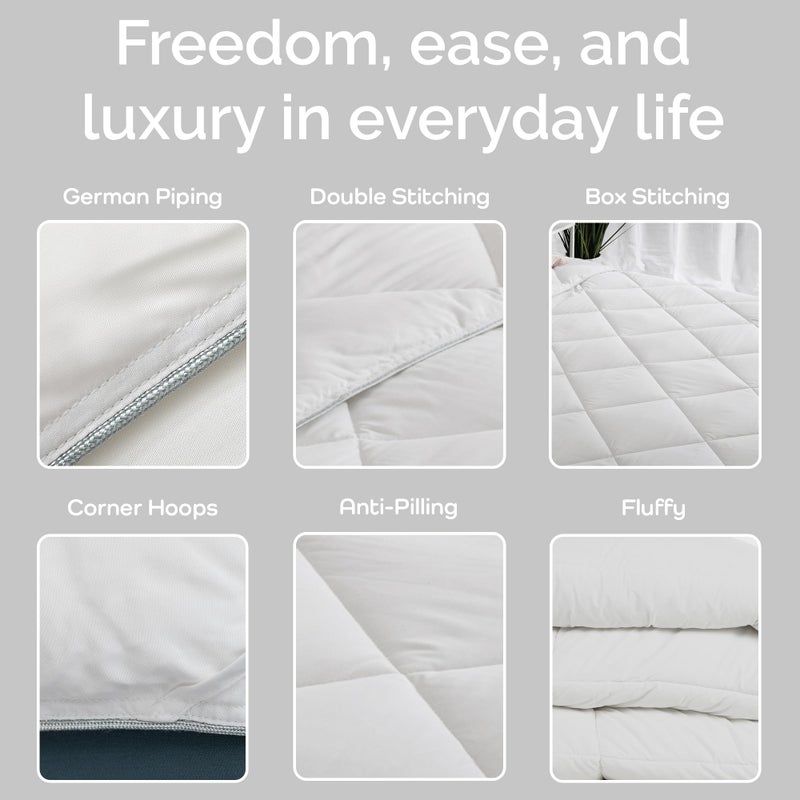 Bamtek 100% Viscose Derived from Bamboo Comforter, Cooling Comforter, Duvet Insert, Breathable, Extra Fluffy, Lightweight Comforters, Queen Size - Image 4