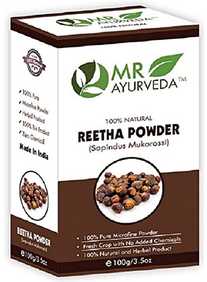 MR Ayurveda مسحوق ريثا نقي 100% | مسحوق ريثا عضوي | مسحوق ريثا للشعر | مسحوق ريثا للبشرة | مسحوق ريثا للوجه 100 جرام - Image 1