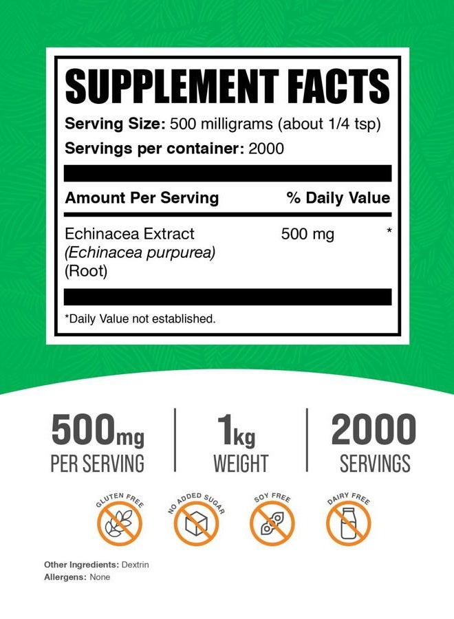 BulkSupplements .com Echinacea Extract Powder - Echinacea Supplement, Herbal Supplement for Immune Support - Vegan & Gluten Free, 500mg per Serving, 1kg (2.2 lbs) (Pack of 1) - Image 2