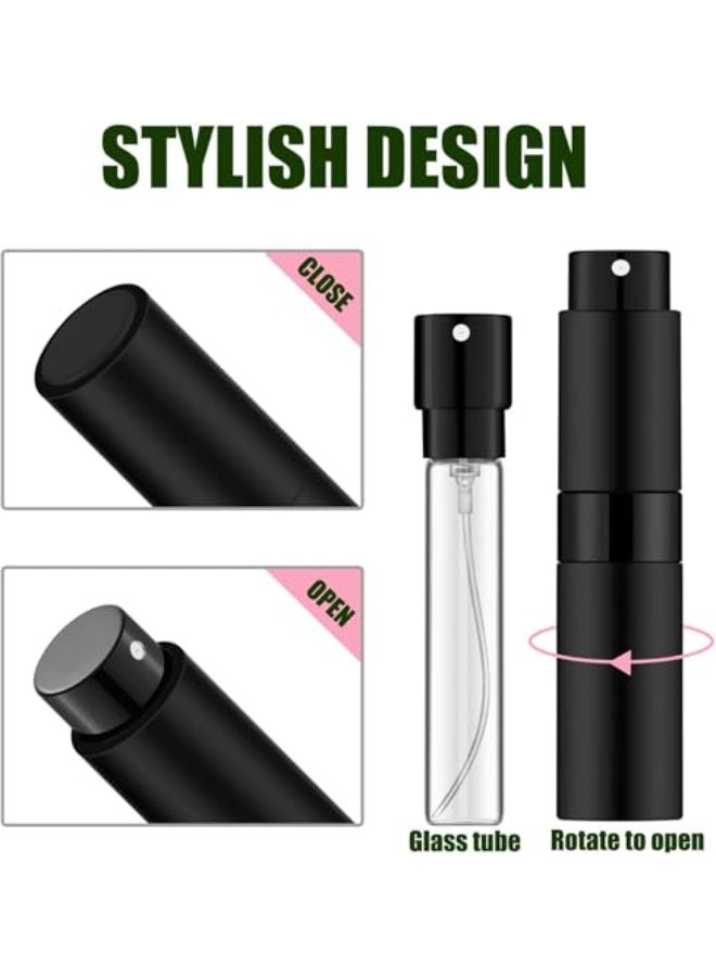 Fasola 3 PCS Atomizer Perfume Dispenser, Portable Refillable Perfume Spray Bottle, Mini Travel Perfume Atomizer for Purse, Leak-Proof Sprayer, 8ml Capacity(Black) - Image 3