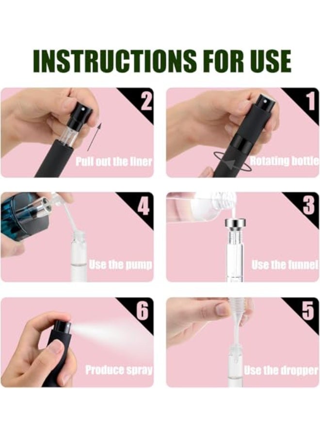 Fasola 3 PCS Atomizer Perfume Dispenser, Portable Refillable Perfume Spray Bottle, Mini Travel Perfume Atomizer for Purse, Leak-Proof Sprayer, 8ml Capacity(Black) - Image 4
