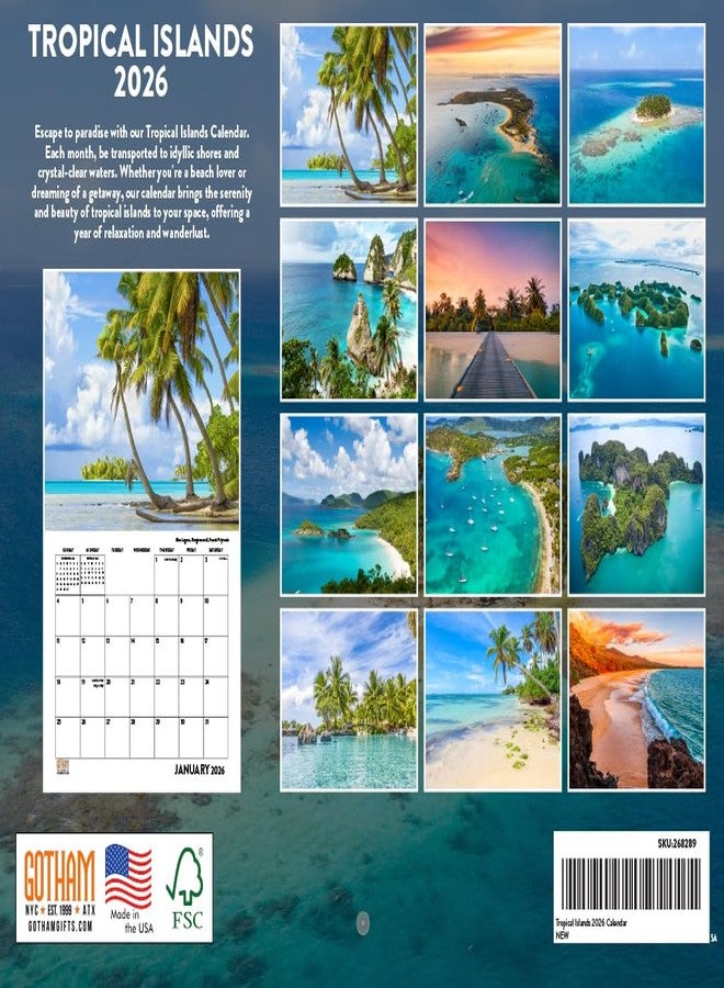 Poster Foundry Tropical Island Calendar 2026 Monthly Wall Calender 12 Month | American Made In The USA - Image 2