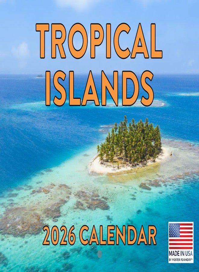 Poster Foundry Tropical Island Calendar 2026 Monthly Wall Calender 12 Month | American Made In The USA - Image 1