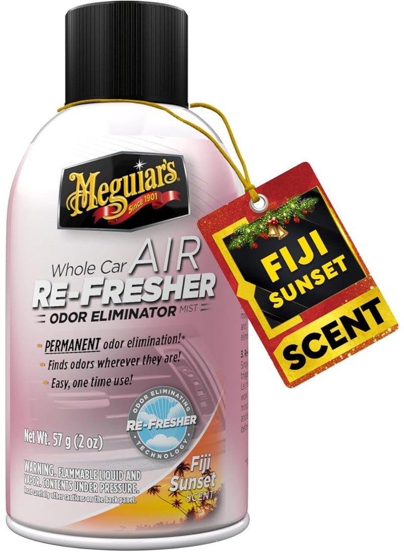 Meguiar's Whole Car Air Re-Fresher,Odor Fighting Mist, Fights Off Strong Vehicle Odors,Air Freshener,Fiji Sunset Scent, 2 Oz Aerosol Canister