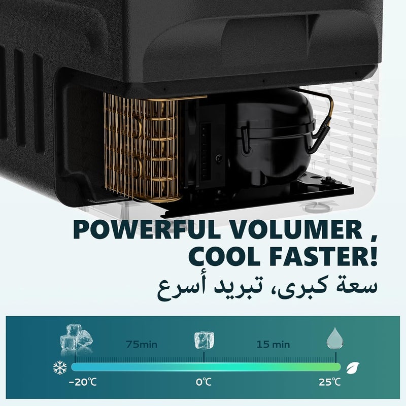 EUHOMY Globally trusted affordable quality 20L Portable Car Refrigerator, -20°C to 20°C, 12V Camping Fridge Electric Cooler 12/24V DC 110-240V AC, 45W Car Freezer with Handle for Camping/Travel/Home/Truck/RV/Boating Surface safe - Image 2