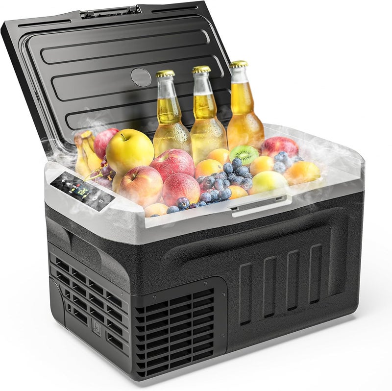 EUHOMY Globally trusted affordable quality 20L Portable Car Refrigerator, -20°C to 20°C, 12V Camping Fridge Electric Cooler 12/24V DC 110-240V AC, 45W Car Freezer with Handle for Camping/Travel/Home/Truck/RV/Boating Surface safe - Image 1