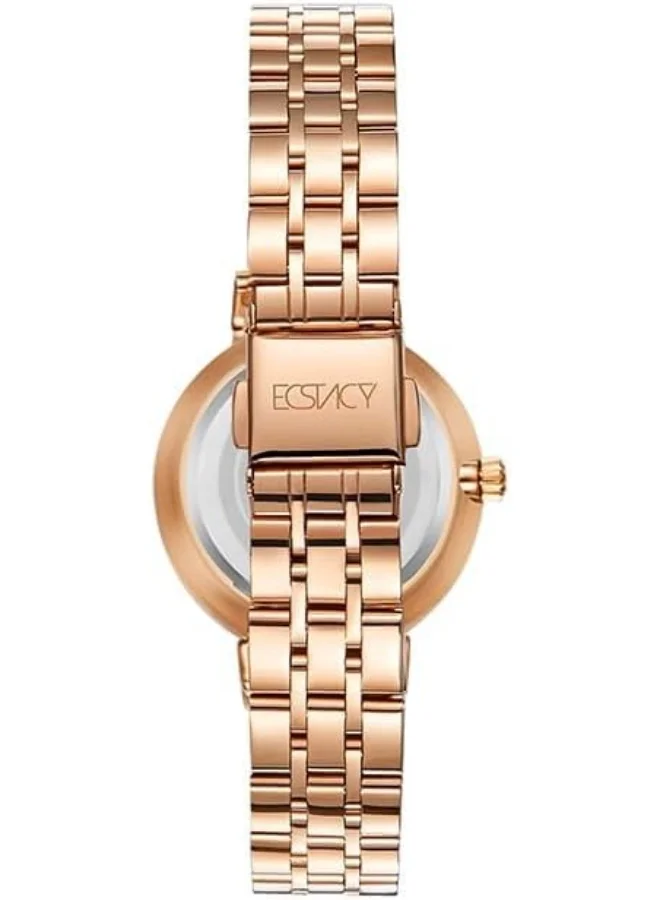 ECSTACY Ecstacy Women's GL12 Movement Watch, Analog Display and Stainless Steel Strap - E23506-RBKMK, Two Tone Rose Gold