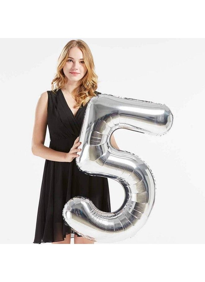 MAGJUCHE - 40Inch Silver Foil 50 Helium Jumbo Digital Number Balloons 50Th Birthday Decoration For Women Or Men 50 Year Old Birthday Party Supplies - Image 1