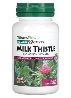 NaturesPlus Herbal Actives Milk Thistle 250 mg 60 Vegan Capsules 
