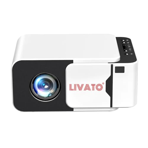 Livato T5 Mini Upgraded Android 13 Full HD Support Native 720P 5000 Lumens Auto Keystone WiFi & Bluetooth 6, Miracast, Built-in Speaker 1 Year Warrenty (White) - Image 1