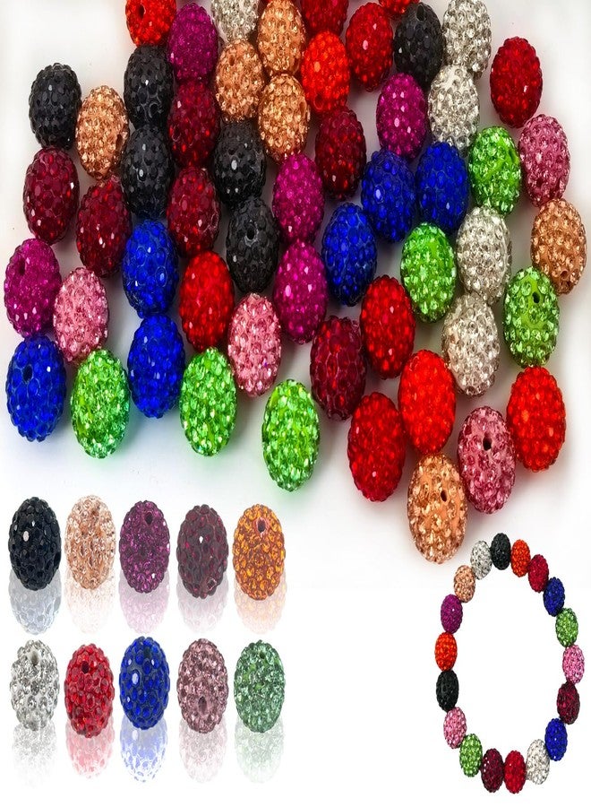 PAMIR TONG 12mm Assorted Color Clay Rhinestone Beads - 58pcs Sparkly Pave Disco Ball Round Diamond Bling Loose Spacer Beads for Jewelry Making, Bracelets, Necklaces, DIY Designs and Craft Projects - Image 1