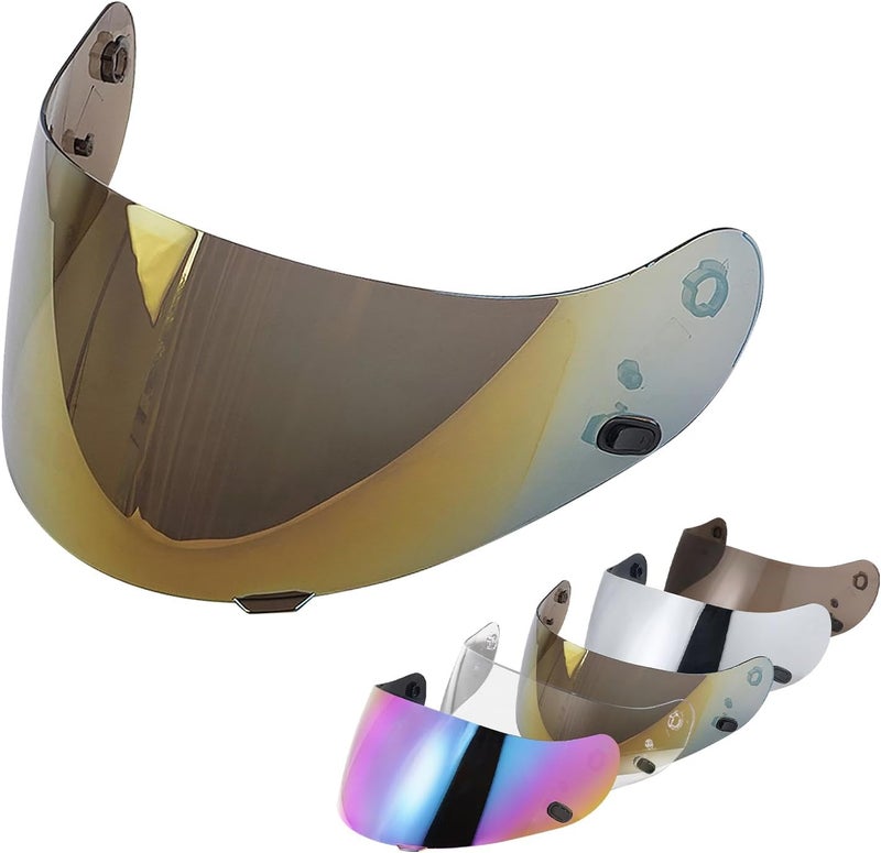 VCOROS Motorcycle Helmet Face Shield Visor Replacement for HJC Helmets - Golden - Image 1