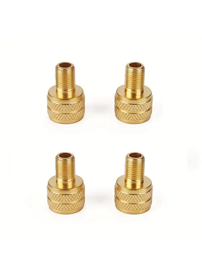 4pcs Heavy Duty Copper Large Core Cavity Tire Inflation Kit Golden With Valve Stem Cap Adapter Dustproof Cover For Car Truck Bus RV ATV Trailer - Image 1