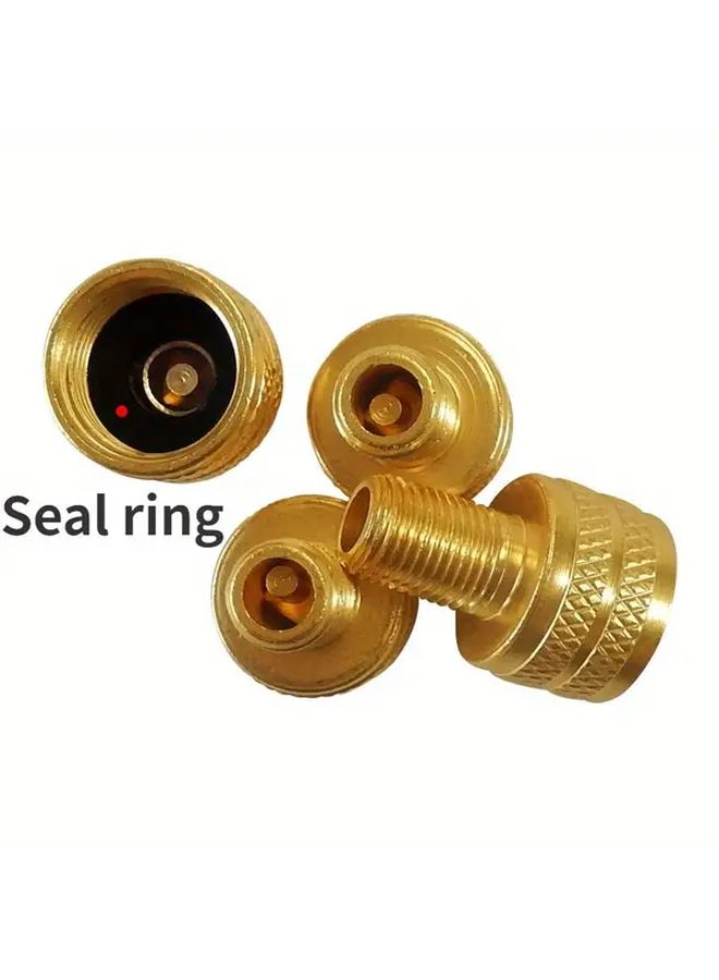 4pcs Heavy Duty Copper Large Core Cavity Tire Inflation Kit Golden With Valve Stem Cap Adapter Dustproof Cover For Car Truck Bus RV ATV Trailer - Image 3