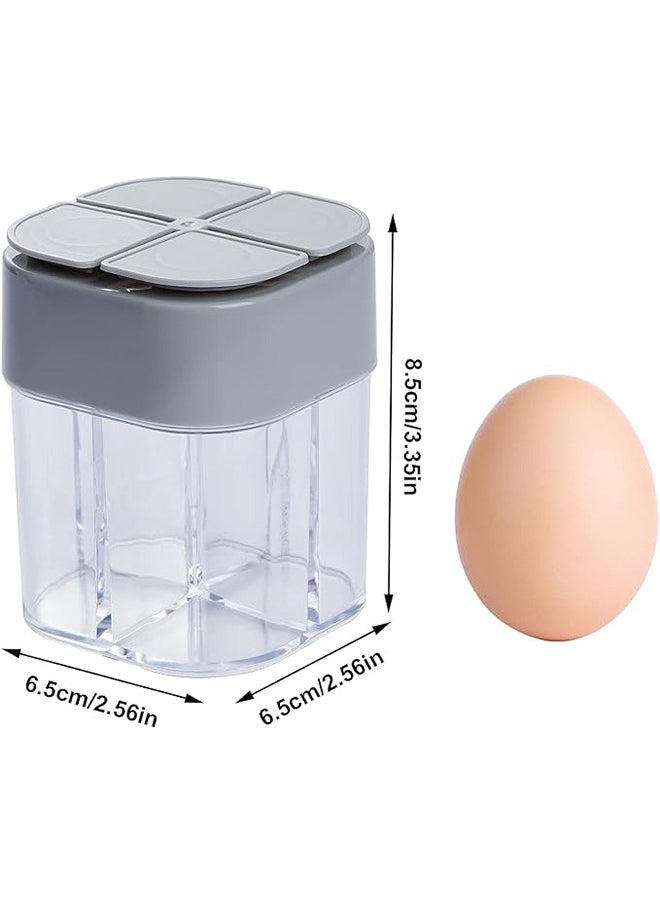 YT 2 Pcs 4 in 1 Spice Container Salt and Pepper Shaker Transparent Seasoning Shaker Can Filter Lumps Spice Jars Sealing and Moisture-Proof for Home Restaurant Camping Travel Cooking BBQ Grey/White  - Image 2