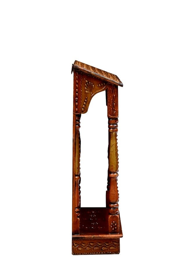 Medieval Arts Handcrafted Wooden Hanging Big Hut Temple/Mandir/Pooja Ghar (Color: Copper,Size: 19 x 6 x16 inch) - Image 4