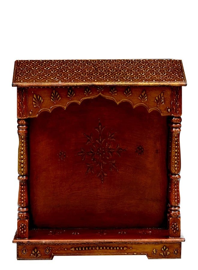 Medieval Arts Handcrafted Wooden Hanging Big Hut Temple/Mandir/Pooja Ghar (Color: Copper,Size: 19 x 6 x16 inch) - Image 2