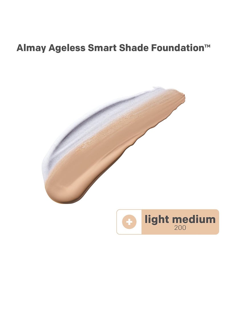 Almay Almay Anti-Aging Foundation, Smart Shade Face Makeup with Hyaluronic Acid, Niacinamide, Vitamin C & E, Hypoallergenic-Fragrance Free, 200 Light Medium, 1 Fl Oz (Pack of 1) - Image 4