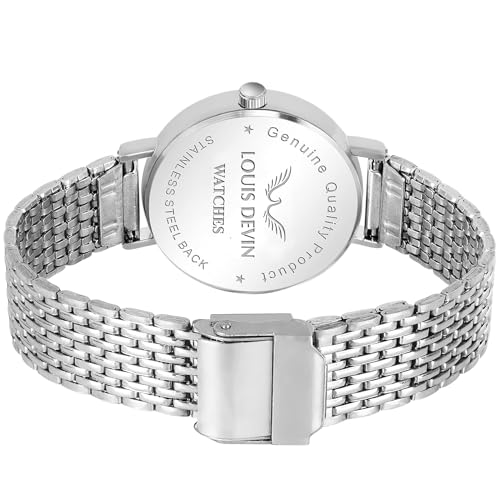 LOUIS DEVIN Stainless Steel Chain Analog Wrist Watch for Women (Green Dial) | LD-ZL176-GRN - Image 3