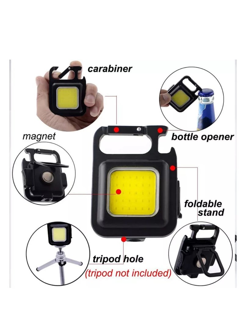 Generic 30 COB Rechargeable LED Light Mini Keychain Work Lamp Multifunctional Indoor Outdoor Flash Light Pocket Clip Work Light 500 Lumens Portable High-Brightness Corkscrew Keychain  - Image 5